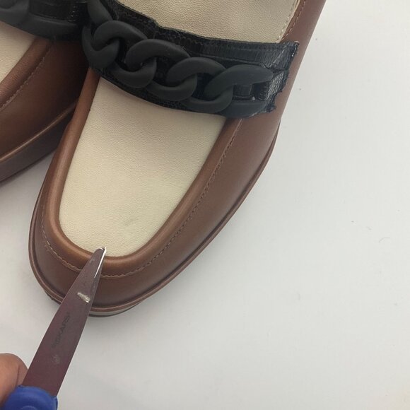 Steve Madden 11 Rhylee Brown Color Block Heel Loafers Platform Preppy Old Money - Picture 6 of 15